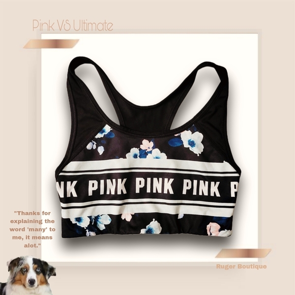 🌿PINK Victoria's Secret Ultimate Unlined Floral Athletic Bra - XS - Picture 9 of 10